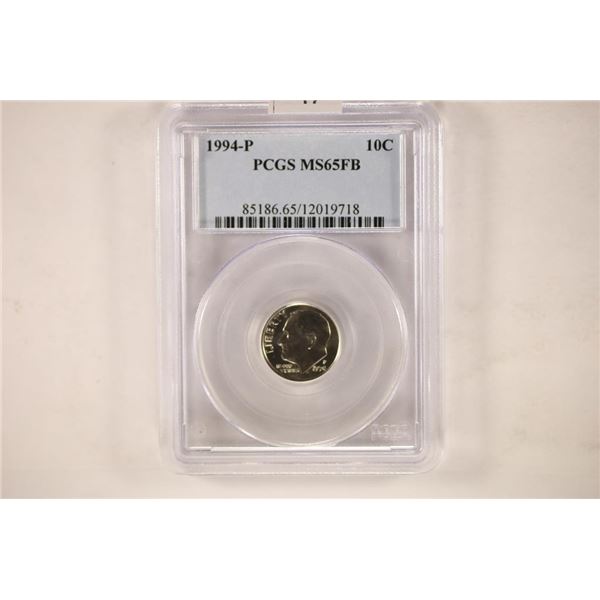 1994-P ROOSEVELT DIME PCGS MS65FB