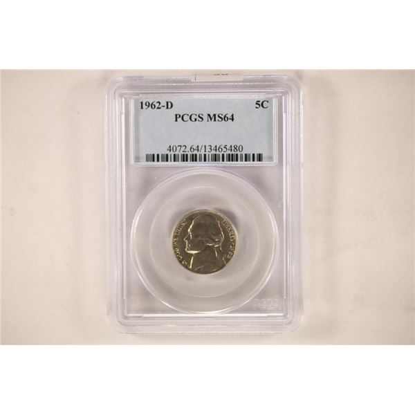 1962-D JEFFERSON NICKEL PCGS MS64