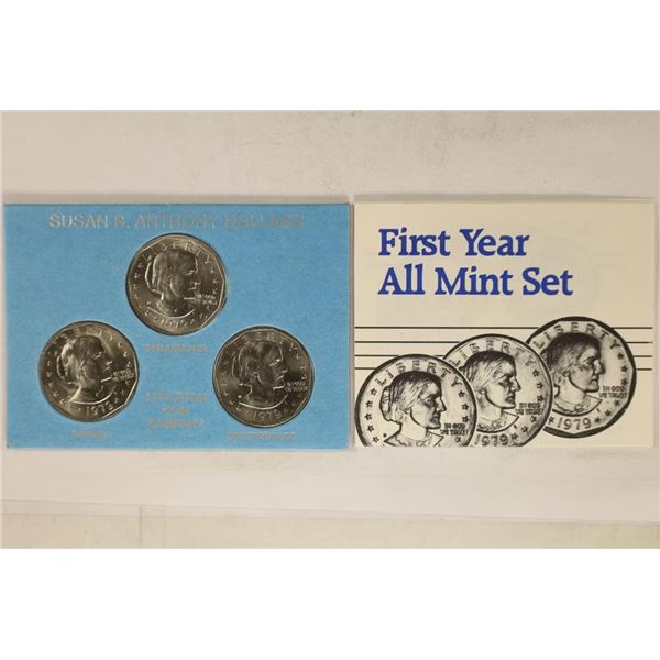 3 SUSAN B. ANTHONY FIRST YEAR MINT SET: CONTAINS