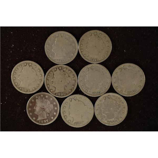 9-1897-1911 LIBERTY "V" NICKELS