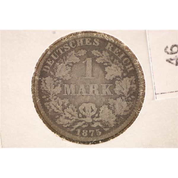 1875-B GERMAN SILVER 1 MARK .1596 OZ ASW