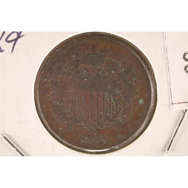 1864 US 2 CENT COIN