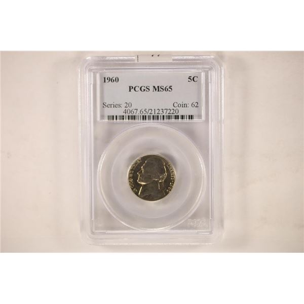 1960 JEFFERSON NICKEL PCGS MS65