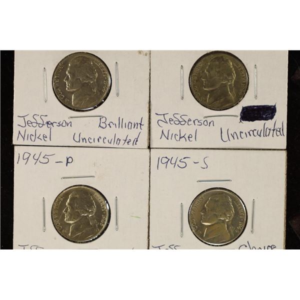 1944-P, 1944-S, 45-P & 1945-S BRILLIANT UNC 35%