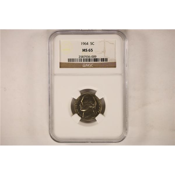 1964 JEFFERSON NICKEL NGC MS65