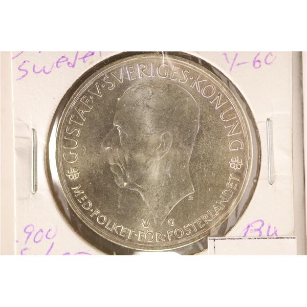 1935 SWEDEN SILVER 5 KRONER .7263 OZ. ASW (BU)