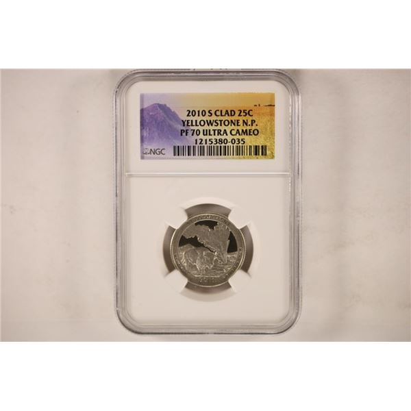 2010-S YELLOWSTONE N.P. QUARTER NGC PF70 ULTRA CAM