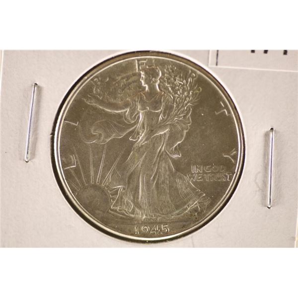 1945 SILVER WALKING LIBERTY HALF DOLLAR (AU)