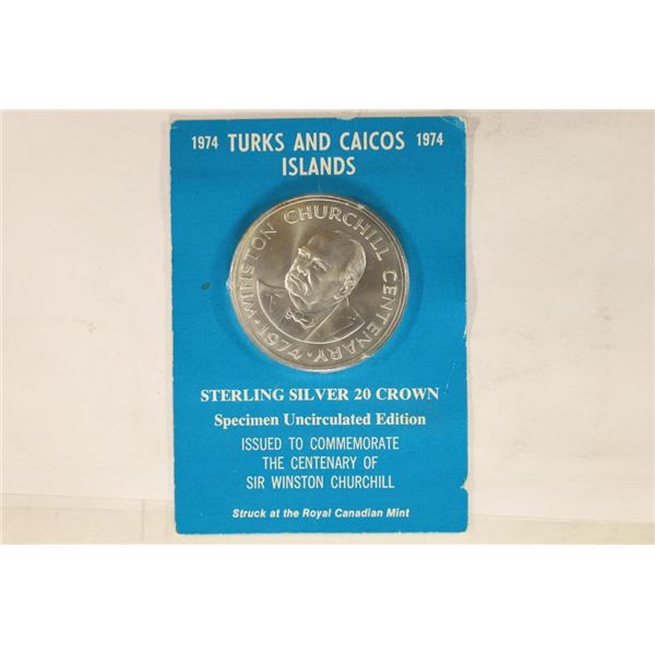 1974 TURKS AND CAICOS ISLANDS STERLING SILVER