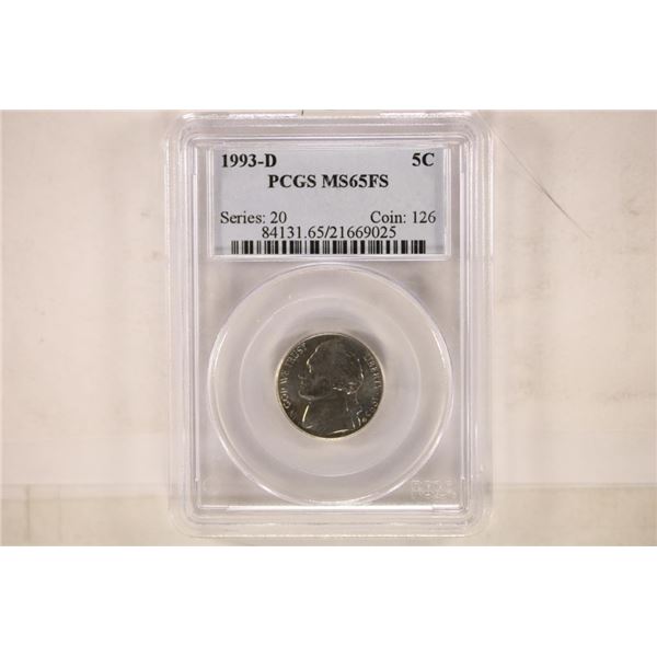 1993-D JEFFERSON NICKEL PCGS MS65FS