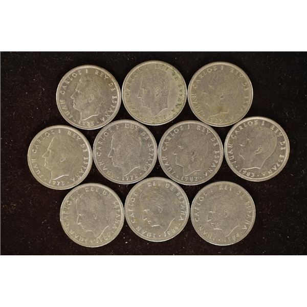 10-1975-1984 SPAIN 5 PESATA COINS