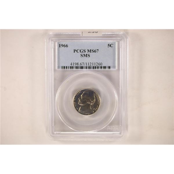 1966 JEFFERSON NICKEL PCGS MS67 SMS