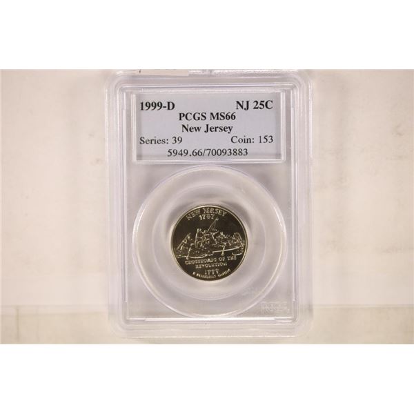 1999-D NEW JERSEY QUARTER PCGS MS66