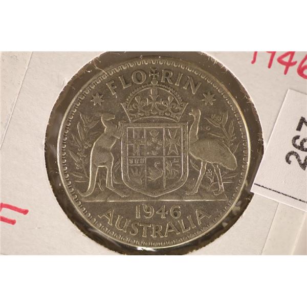 1946 AUSTRALIA SILVER FLORIN .1806 OZ. ASW