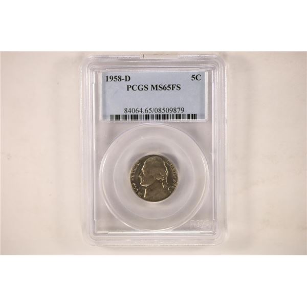 1958-D JEFFERSON NICKEL PCGS MS65FS