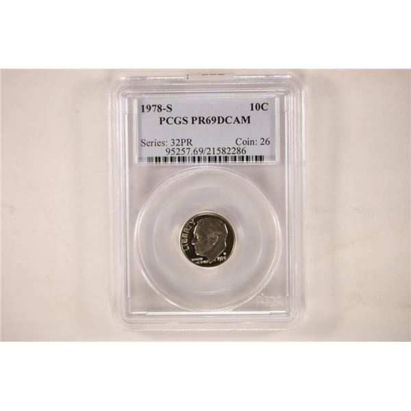 1978-S ROOSEVELT DIME PCGS PR69 DCAM