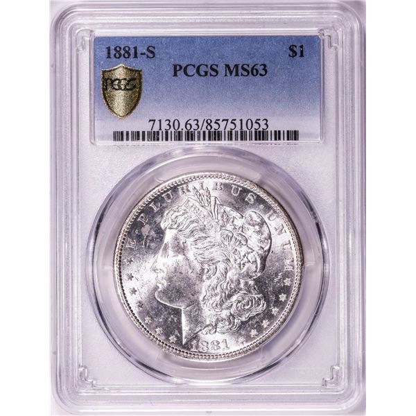 1881-S $1 Morgan Silver Dollar Coin PCGS MS63