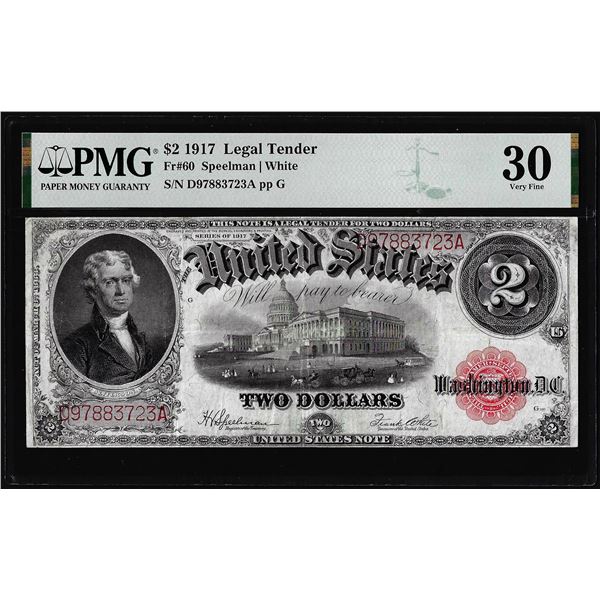 1917 $2 Legal Tender Note Fr.60 Very Fine 30