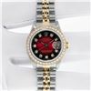 Image 3 : Rolex Ladies Two Tone Red Vignette Diamond Datejust Wristwatch