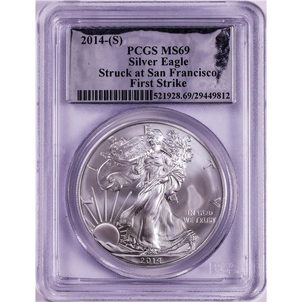 2014-(S) $1 American Silver Eagle Coin PCGS MS69 First Strike San Francisco Mint