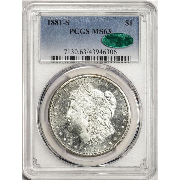 1881-S $1 Morgan Silver Dollar Coin PCGS MS63 CAC