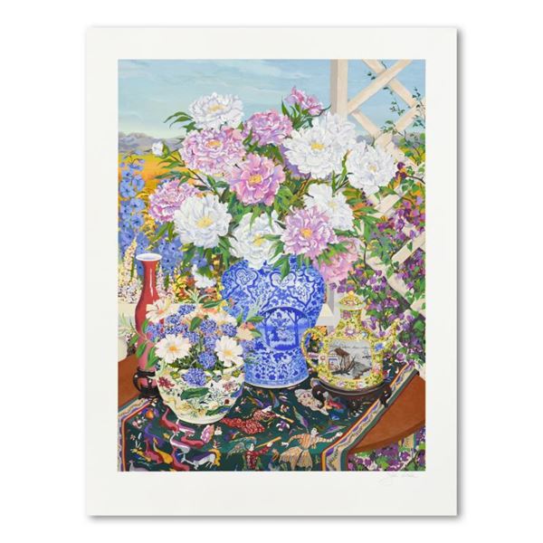 John Powell "Peonies" Limited Edition Serigraph On Paper