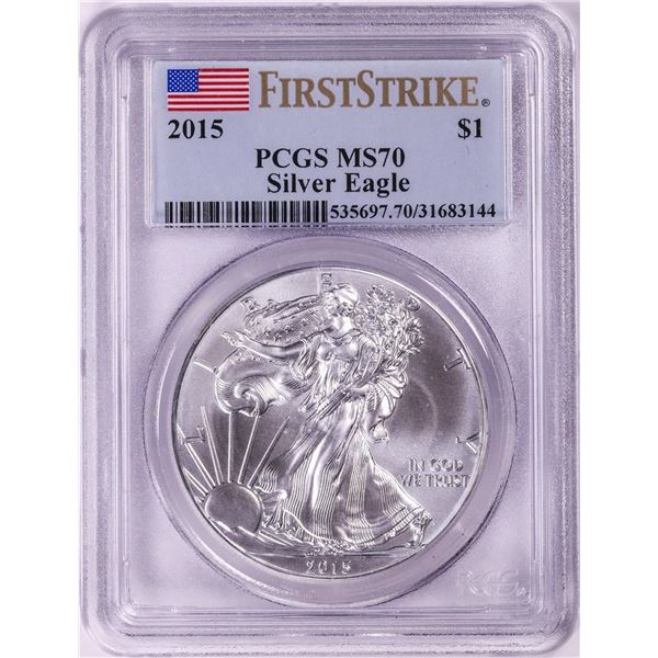 2015 $1 American Silver Eagle Coin PCGS MS70 First Strike