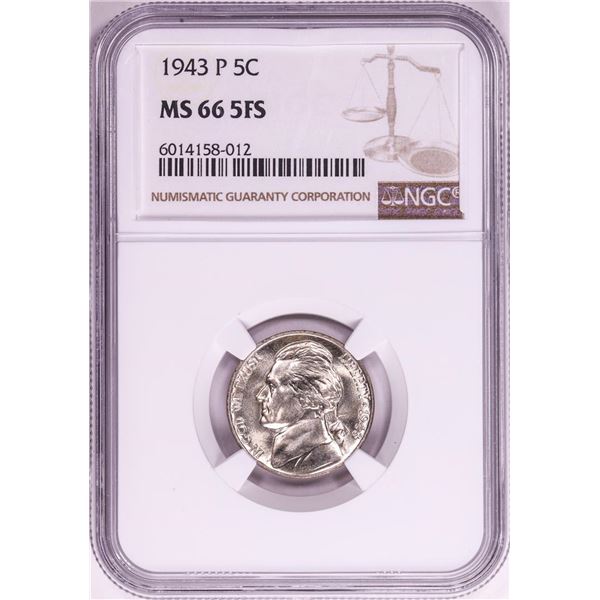 1943-P Jefferson Nickel Coin NGC MS66 5FS