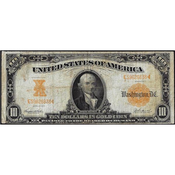 1907 $10 Gold Certificate Note