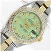 Image 1 : Rolex Ladies Two Tone Green Diamond Datejust Wristwatch
