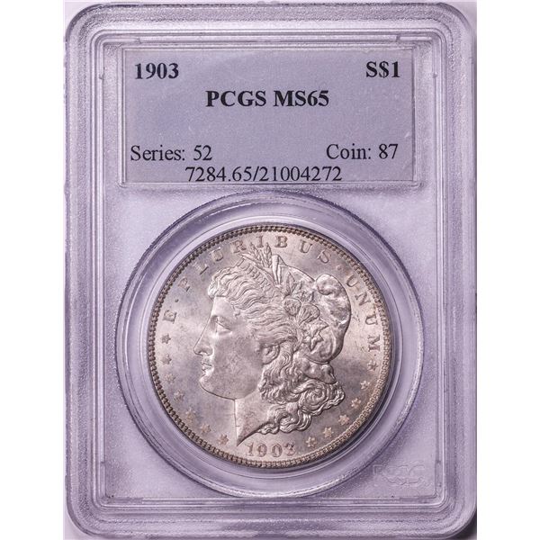 1903 $1 Morgan Silver Dollar Coin PCGS MS65