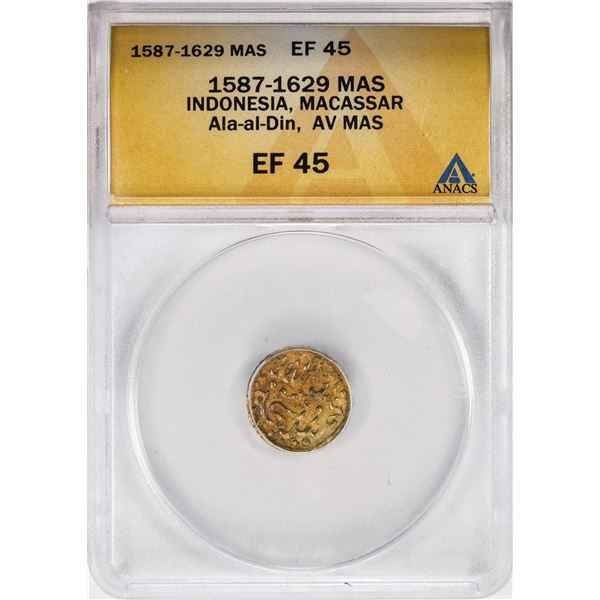 1587-1629 Indonisia Ala-al-Din Mas Gold Coin ANACS XF45 Details