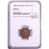 Image 1 : 1864 Copper Nickel Indian Head Cent Coin NGC AU53
