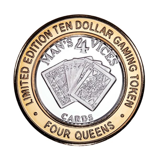.999 Silver Four Queens Casino Hotel Las Vegas $10 Limited Edition Gaming Token