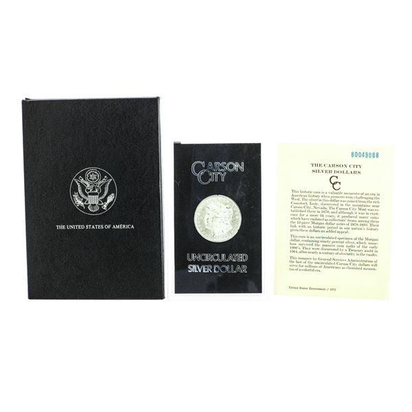 1880-CC $1 Morgan Silver Dollar Coin GSA Hoard Uncirculated w/Box & COA