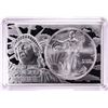 Image 1 : 2000 $1 American Silver Eagle Coin & 2oz Silver Bar Set