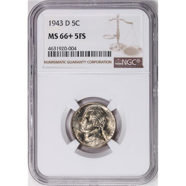 1943-D Jefferson Nickel Coin NGC MS66+ 5FS
