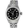 Image 2 : Rolex Ladies Stainless Steel Black Diamond Datejust Wristwatch