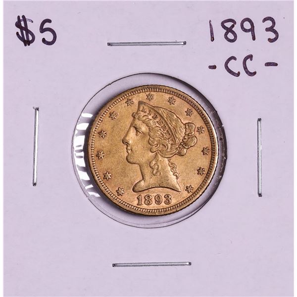 1893-CC $5 Liberty Head Half Eagle Gold Coin