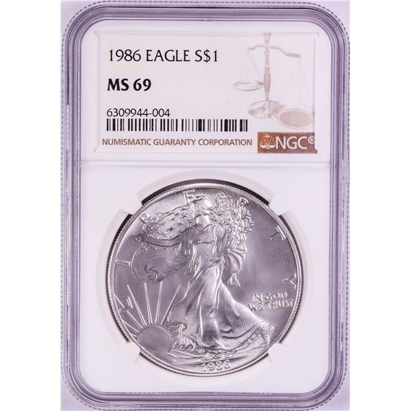 1986 $1 American Silver Eagle Coin NGC MS69