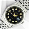 Image 1 : Rolex Men's Stainless Steel Black Diamond Datejust Wristwatch