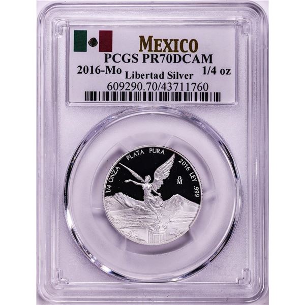 2016-Mo Mexico Proof 1/4 oz Silver Libertad Coin PCGS PR70DCAM