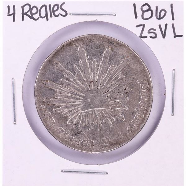 1861 ZsVL Mexico 4 Reales Silver Coin