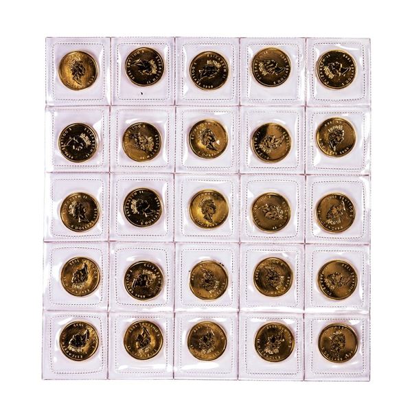 Lot of (25) 1999 Canada $5 Maple Leaf Gold Coins
