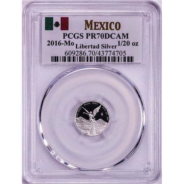 2016-Mo Mexico Proof 1/20 oz Silver Libertad Coin PCGS PR70DCAM
