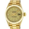 Image 1 : Rolex Ladies 18KT Yellow Gold Champagne Index Datejust President Wristwatch