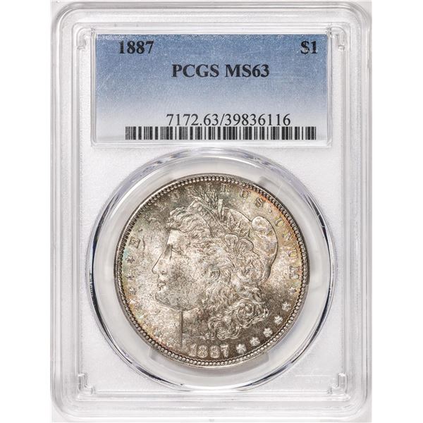 1887 $1 Morgan Silver Dollar Coin PCGS MS63