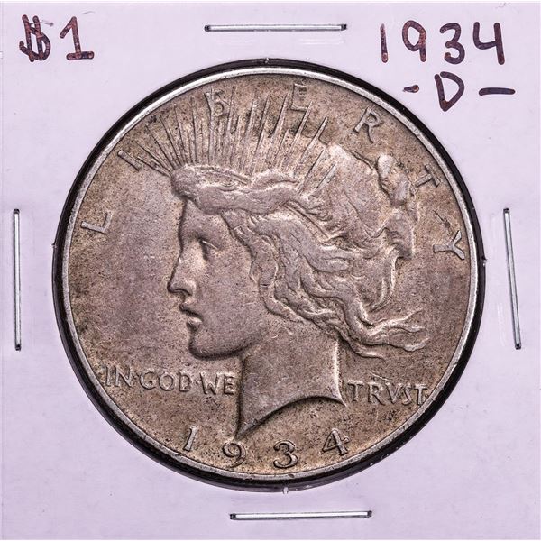 1934-D $1 Peace Silver Dollar Coin