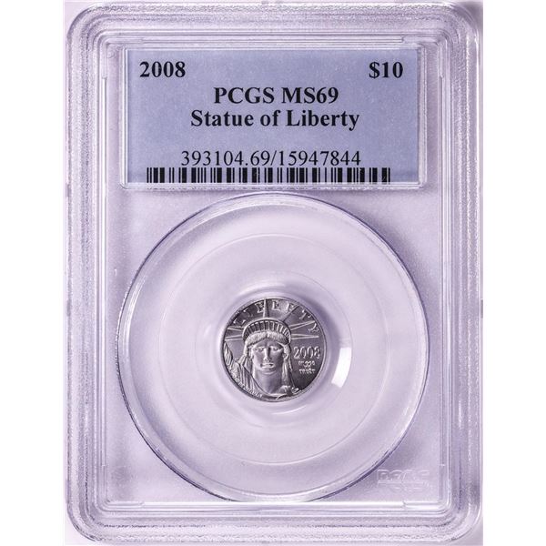 2008 $10 American Platinum Eagle Coin PCGS MS69