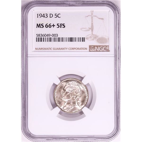 1943-D Jefferson Nickel Coin NGC MS66+ 5FS